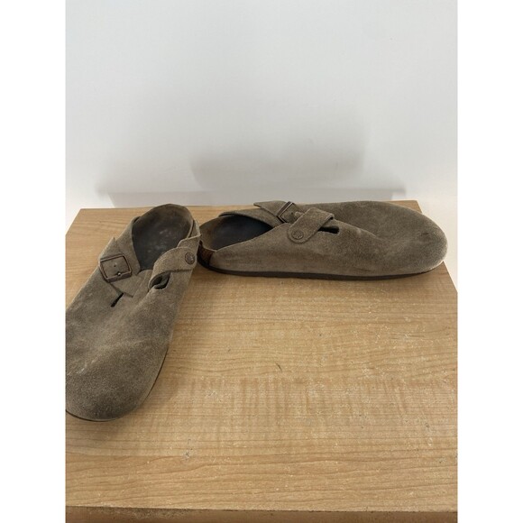 BIRKENSTOCK Boston Soft Footbed Tan Suede Leather Comfort Clogs Shoes MENS 10 43 - Picture 4 of 8